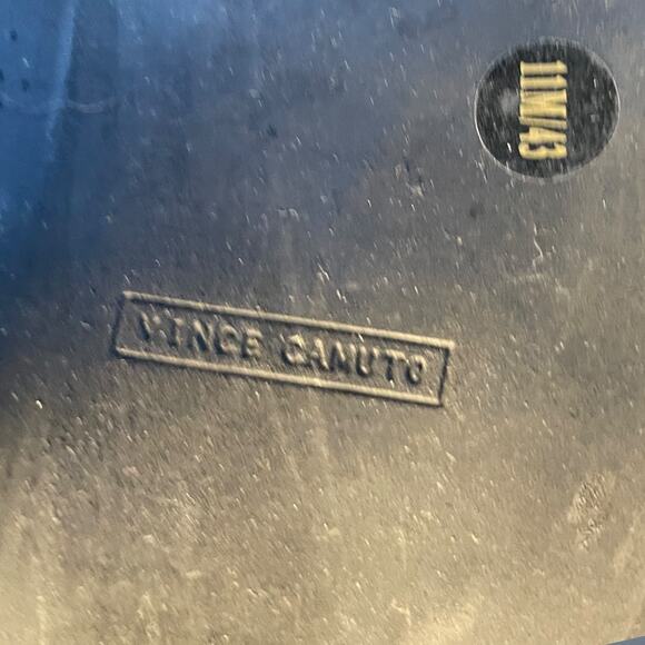 Women's Size 11 VINCE CAMUTO Gaviana Black Leather Boots Side Zip Lace Up Boots - Picture 13 of 15